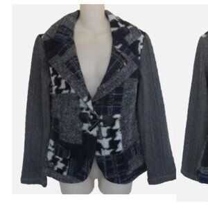 Linea Domani Abstract Modern Wool Cardigan Blazer Jacket